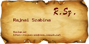 Rajnai Szabina névjegykártya
