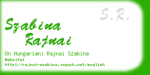 szabina rajnai business card